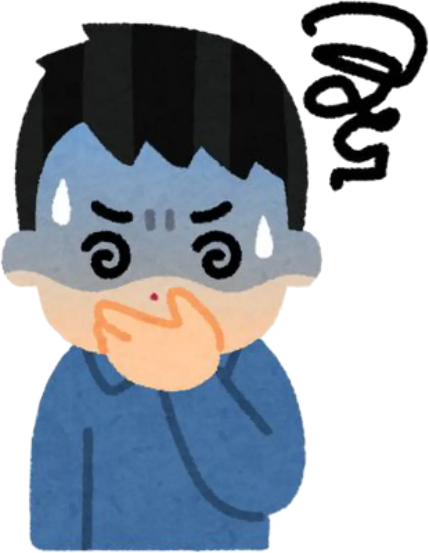 Person holding face illustration