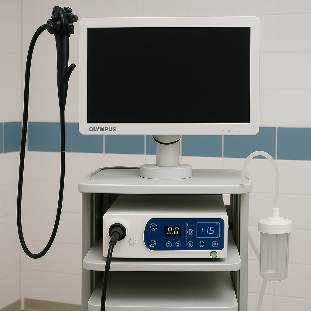 Modern bronchoscopy procedure room at Shwasa Mitra with advanced respiratory diagnostic equipment for lung examination